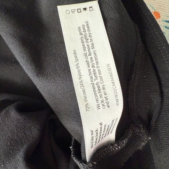 EILEEN FISHER BLACK WASHABLE STRETCH CREPE SLIM ANKLE PANTS W/ WIDE BAND SMALL - Picture 4 of 4